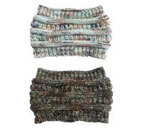 Pack De 2 Gorros Huecos Con Puntos De Colores, Gorros De Lana Elástica, Gorros De Punto Cálidos, Gorros De Cola De Caballo, Gorros De Invierno Para Mujer