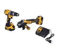 Pack de 2 herramientas XR 18V (DCD796 + DCG405) + 2 baterías 5Ah + cargador + caja T-STAK - DEWALT