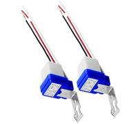 Pack de 2 Interruptores Automáticos Crepusculares AC/DC 12V 10A, Sensor de Luz Fotocélula para Exteriores, Compatible con Varias Bombillas, Impermeable y Duradero, Ideal para Iluminación Exterior