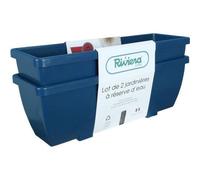 Pack de 2 Jardineras Rectangulares Riviera Eva Azul 57 cm 13 L polipropileno