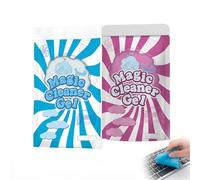 Pack de 2 Limpiador Teclado y Coche, Gel de Limpieza para Polvo de Ordenador, Portátil y Cámara, Masilla de Limpieza Reutilizable para Grietas y Dispositivos Electrónicos, Azul y Rosa (2 x 70g)