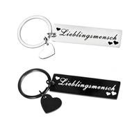 Pack De 2 Llaveros Creativos, Llaveros Rectangulares De Acero Inoxidable, Llaveros Grabados, Llaveros De Regalo