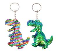 Pack De 2 Llaveros De Dinosaurios con Lentejuelas - Creativos Charms para Bolsos, Lindos Accesorios para Niños