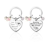 Pack De 2 Llaveros De Vaca, Llaveros Divertidos, Accesorios Vaquera, Llaveros Colgantes, Llaveros De Animales, Regalos para Niñas
