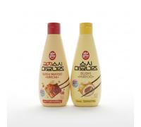 Pack de 2 Mayonesas para Sushi: Original Cremosa y Kimchi Picante - 2 x 520 ml - Allgroo - | Salsa Coreana para Sushi, Poke Bowls y Kimbap con Dispensador de Precisión - NEXU