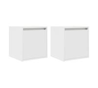Pack de 2 mesitas de noche camelia con puerta blanco 40x38x34 cm