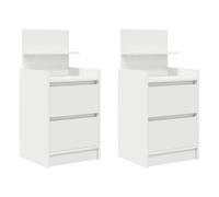 Pack de 2 mesitas de noche este 2 cajones + estante 80x38x34 cm