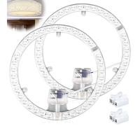 Pack de 2 Módulos LED para Plafones, Kit de Conversión de 36W, Lámpara de Anillo Retrofit Ø23cm, Tablero de Conversión para Plafones (Blanco)