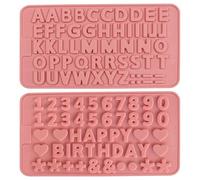 Pack De 2 Moldes Alfanuméricos, Moldes De Silicona, Moldes Para Chocolate, Moldes Para Caramelos, Moldes Para Hornear, Accesorios Para Hornear