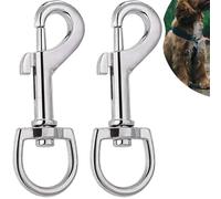 Pack de 2 Mosquetones Giratorios para Correas Perros Grandes, 82mm - Gancho de Seguridad Acero Inoxidable, Accesorios Mascotas, Llaves y Proyectos DIY