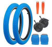 Pack de 2 neumáticos de bicicleta 20 x 2.125 30TPI plegables para niños + 2 unidades de tubo de 20 pulgadas AV32 mm válvula compatible con 20 x 2,10 - 2,25 tires y tubos