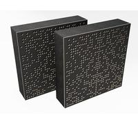 Pack de 2 paneles acústicos AbFuser de absorción y diffusion del sonido | 50 x 50 cm | Absorción - Difusión - Reflexión | Color de placas perforadas: [BINAR (150mm) | Negro]