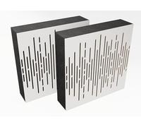 Pack de 2 paneles acústicos AbFuser de absorción y diffusion del sonido | 50 x 50 cm | Absorción - Difusión - Reflexión | Color de placas perforadas: [VELAR (100mm) | Blanco]