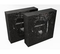 Pack de 2 paneles acústicos AbFuser de absorción y diffusion del sonido | 50 x 50 cm | Absorción - Difusión - Reflexión | Color de placas perforadas: [BINAR (120mm) | Plástico negro brillante]