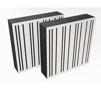 Pack de 2 paneles acústicos AbFuser de absorción y diffusion del sonido | 50 x 50 cm | Absorción - Difusión - Reflexión | Color de placas perforadas: [ABAFA (120mm) | Blanco]