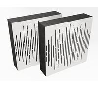 Pack de 2 paneles acústicos AbFuser de absorción y diffusion del sonido | 50 x 50 cm | Absorción - Difusión - Reflexión | Color de placas perforadas: [VELAR (120mm) | Plástico blanco brillante]