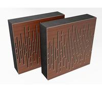 Pack de 2 paneles acústicos AbFuser de absorción y diffusion del sonido | 50 x 50 cm | Absorción - Difusión - Reflexión | Color de placas perforadas: [VELAR (100mm) | Nogal]