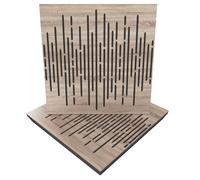 Pack de 2 paneles acústicos absorbentes/difusores | 50 x 50 x 5 cm | Absorción - Difusión - Reflexión - Insonorización | Madera laminada perforada: [ x2 WAVE | Sonoma]