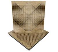 Pack de 2 paneles acústicos absorbentes/difusores | 50 x 50 x 5 cm | Absorción - Difusión - Reflexión - Insonorización | Madera laminada perforada: [ x2 WILDS | Roble]