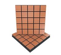 Pack de 2 paneles acústicos absorbentes/difusores | 50 x 50 x 5 cm | Absorción - Difusión - Reflexión - Insonorización | Placas de color: [ x2 GRID | Cerezo]