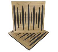 Pack de 2 paneles acústicos absorbentes/difusores | 50 x 50 x 5 cm | Absorción - Difusión - Reflexión - Insonorización | Madera laminada perforada: [ x2 PULSAR | Roble]