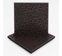 Pack de 2 paneles acústicos absorbentes/difusores | 50 x 50 x 5 cm | Absorción - Difusión - Reflexión - Insonorización | Madera laminada perforada: [Wengué | x2 P32]