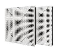 Pack de 2 paneles acústicos absorbentes/difusores con terciopelo y kit de montaje | 50x50x5cm | Reflexión - Insonorización | Tratamiento acústico para el hogar | [WILDS - Blanco | Negro]