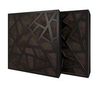 Pack de 2 paneles acústicos absorbentes/difusores con terciopelo y kit de montaje | 50x50x5cm | Reflexión - Insonorización | Tratamiento acústico para el hogar | [SKYROSS - Negro | Marrón]