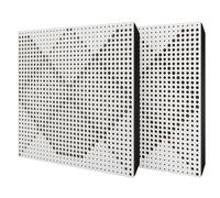 Pack de 2 paneles acústicos absorbentes/difusores con terciopelo y kit de montaje | 50x50x5cm | Reflexión - Insonorización | Tratamiento acústico para el hogar | [WILDS - Blanco | Gris]