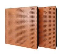 Pack de 2 paneles acústicos absorbentes/difusores con terciopelo y kit de montaje | 50x50x5cm | Reflexión - Insonorización | Tratamiento acústico para el hogar | [WILDS - Cerezo | Rosa]