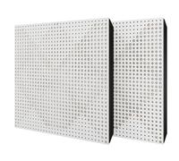 Pack de 2 paneles acústicos absorbentes/difusores con terciopelo y kit de montaje | 50x50x5cm | Reflexión - Insonorización | Tratamiento acústico para el hogar | [WILDS - Blanco | Blanco]