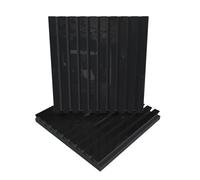 Pack de 2 paneles acústicos absorbentes/difusores de listones | 50 x 50 x 5 cm | Absorción - Difusión - Reflexión - Insonorización | Placas de color: [ x2 POLE | Plástico negro brillante]