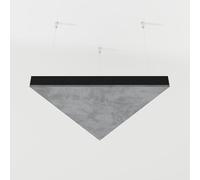 Pack de 2 paneles acústicos de terciopelo «TRIADA-Cinematic» con kit de montaje para techo | Panel acústico decorativo colgante | Solución decorativa para absorción sonora | [TRIADA | Gris]