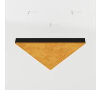 Pack de 2 paneles acústicos de terciopelo «TRIADA-Cinematic» con kit de montaje para techo | Panel acústico decorativo colgante | Solución decorativa para absorción sonora | [TRIADA | Amarillo]