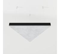 Pack de 2 paneles acústicos de terciopelo «TRIADA-Cinematic» con kit de montaje para techo | Panel acústico decorativo colgante | Solución decorativa para absorción sonora | [TRIADA | Blanco]