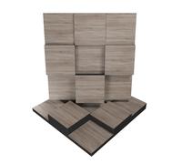 Pack de 2 paneles difusores acústicos | Tratamiento acústico para estudios de grabación, oficinas en casa, podcasts y salas de estar | Absorción y reflexión | Color: [Sonoma | EDISON]