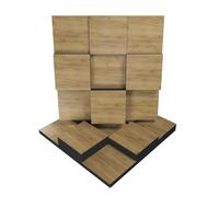 Pack de 2 paneles difusores acústicos | Tratamiento acústico para estudios de grabación, oficinas en casa, podcasts y salas de estar | Absorción y reflexión | Color: [Roble | EDISON]