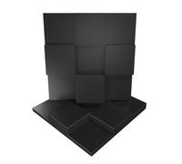 Pack de 2 paneles difusores acústicos | Tratamiento acústico para estudios de grabación, oficinas en casa, podcasts y salas de estar | Absorción y reflexión | Color: [Negro | EDISON]