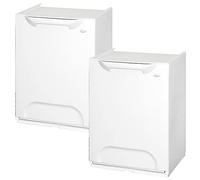 Pack de 2 papeleras de reciclaje en polipropileno color blanco, con depósito en el interior 40 L totales