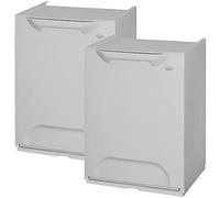 Pack de 2 Papeleras de reciclaje en polipropileno color gris, con depósito 20L en el interior, color Gris
