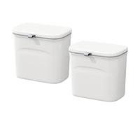 Pack de 2 papeleras recogedores 16 l (8x2) multifuncionales, papelera de cocina montada en pared o en puerta