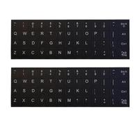 Pack de 2 Pegatinas para Teclado en Inglés, Adhesivos Universales con Letras Blancas, Adecuados para Ordenadores Portátiles, Notebooks y Teclados de Escritorio,Accesorios teclados Skins