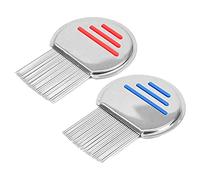 Pack de 2 Peine para Piojos, Peine para eliminar Piojos y Liendres,Fácil Uso Peine de metal con puntas redondas para evitar daños y tirones