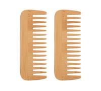 Pack De 2 Peines De Dientes Anchos, Peine De Dientes Anchos De Madera, Peine Rizador De Madera, Peine Antiestático Para Peinar, Peinar Y Recortar