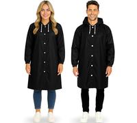 Pack de 2 Ponchos de Lluvia Impermeables - Chubasquero Largo con Capucha para Adulto - Chubasquero de Viaje Reutilizable de Mujer y Hombre - Impermeable Plegable para Accesorios de Camping y Festival