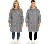 Pack de 2 Ponchos de Lluvia Impermeables - Chubasquero Largo con Capucha para Adulto - Chubasquero de Viaje Reutilizable de Mujer y Hombre - Impermeable Plegable para Accesorios de Camping y Festival