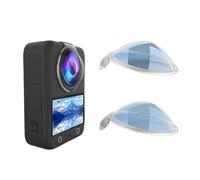 Pack de 2 protectores de lente resistentes a los golpes y transparentes adecuados para cámaras de 360 grados, resistente a los arañazos, impermeable, revestimiento endurecido, protector de lente