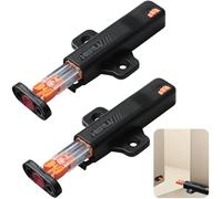 Pack de 2 Pulsador Puerta Armario Negro en POM, Sistema Push to Open Mecánico (Sin Imán) con Ajuste Intuitivo Adelante-Atrás, Cierre a Presión de Resorte que No Daña los Dedos para Cocina y Cajón