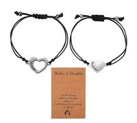Pack De 2 Pulseras Madre E Hija, Pulseras Trenzadas, Pulseras Ajustables, Pulseras Coles En Forma De Corazón, Pulseras Creativas