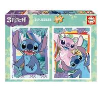 Pack de 2 puzzles de 500 piezas con imágenes de Stitch y cola Fix Puzzle, 34 x 48 cm (19732) ㅤ